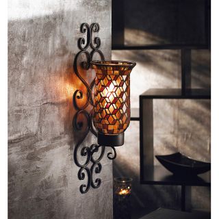 American Atelier Mosaic Glass Wall Sconce (Orange and blackMaterials Glass and metal Care instructions Hand wash )