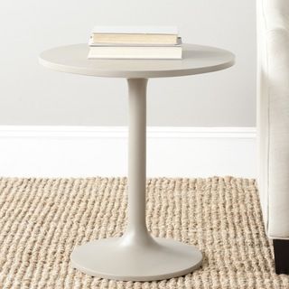 Safavieh Nate Pearl Taupe Round End Table (Pearl taupeMaterials Bayur woodFinish Pearl taupeDimensions 20.8 inches high x 19.6 inches wide x 19.6 inches deepThis product will ship to you in 1 box.Furniture arrives fully assembled )