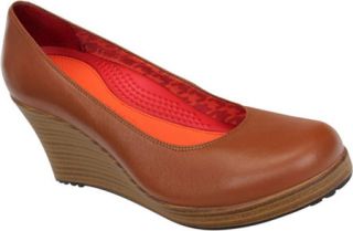 Womens Crocs A leigh Closed Toe Wedge   Cinnamon/Walnut Casual Shoes