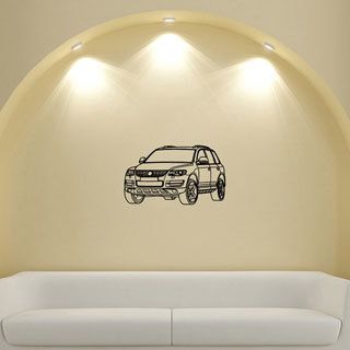 Vw Suv Wall Art Vinyl Decal Sticker (Glossy blackEasy to apply, instructions includedDimensions 25 inches wide x 35 inches long )