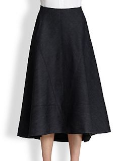Donna Karan Denim Circle Skirt   Indigo