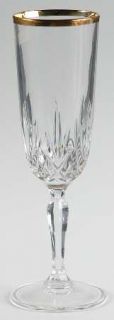 Royal Crystal Rock Palace Gold Fluted Champagne   Clear,Cut,Fan,Gold Trim