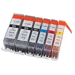 Sophia Global Pgi 220/cli 221 Ink Cartridges (pack Of 6) (remanufactured) (Black, Cyan, Magenta, YellowBrand Sophia GlobalModel PGI 220 and CLI 221Quantity 2 x PGI 220, 1 x CLI 221 BCMYMaximum yield Up to 350 pages per PGI 220 and up to 420 pages per 