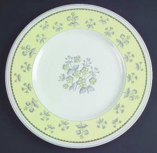 Wedgwood Pimpernel Yellow (Gray Trim) Dinner Plate, Fine China Dinnerware   Yell