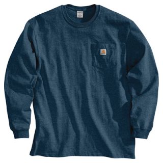 Carhartt Workwear Long Sleeve Pocket T Shirt   Navy, 4XL, Big Style, Model# K126