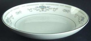 Sone Diane Coupe Soup Bowl, Fine China Dinnerware   Blue Flowers,Tan Baskets,Scr