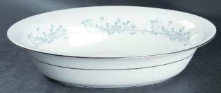 Minton Pandora 10 Oval Vegetable Bowl, Fine China Dinnerware   Bone,Gray Scroll