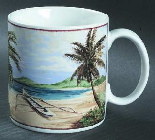 Sakura Plantation Home Mug, Fine China Dinnerware   Oneida,Tropic Scene,Palm Tre