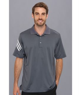 adidas Golf Puremotion CLIMACOOL 3 Stripes Sleeve Polo 14 Mens Short Sleeve Pullover (Gray)