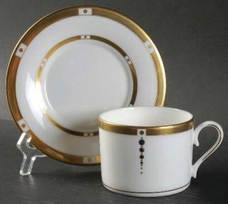 Lenox China Sapphire Sophisticate Flat Cup & Saucer Set, Fine China Dinnerware  