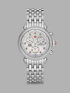 Michele Watches Diamond Stainless Steel Chronograph/Stainless Steel Bracelet   S