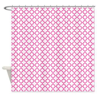  Hot Pink Quatrefoil Pattern Shower Curtain  Use code FREECART at Checkout