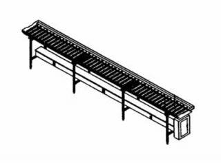 Piper Products 12 ft Conveyor Tray Make Up w/ Gravity Operation, PVC Rollers, Stainless