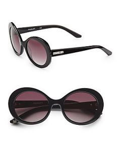 Oval Acetate Sunglasses   Black
