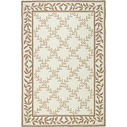 Hand hooked Trellis Ivory/ Beige Polypropylene Rug (4 X 6) (IvoryPattern FloralTip We recommend the use of a non skid pad to keep the rug in place on smooth surfaces.All rug sizes are approximate. Due to the difference of monitor colors, some rug colors
