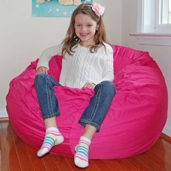 Ahh Products Hot Pink Organic Cotton Washable Bean Bag Chair (Hot pink Materials Organic cotton cover, polyester liner, polystyrene fillingWeight 9 poundsDiameter 36 inchesFill Reground polystyrene (styrofoam) piecesClosure ZipperRemovable and washab