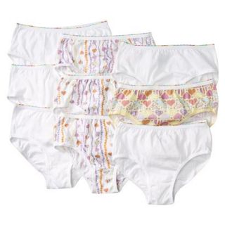 Girls Hanes Assorted Print 9 pack Low Rise Brief Underwear 14