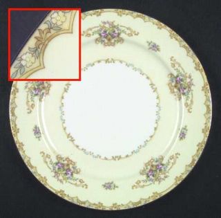 Noritake Acacia Dinner Plate, Fine China Dinnerware   Yellow Scroll Edge,Florals