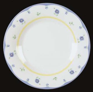 Pfaltzgraff Shelby Salad Plate, Fine China Dinnerware   Blue Flowers,Blue & Yell