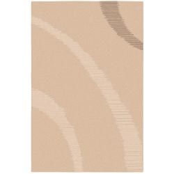 Hand tufted Contemporary Solid Beige Poplar Wool Rug (5 X 8)