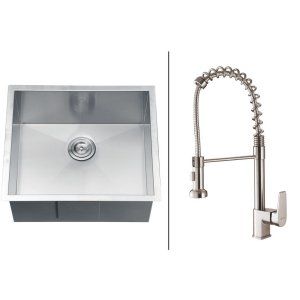 Ruvati RVC1592 Combo Stainless Steel Kitchen Sink and Stainless Steel Set