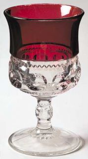 Tiffin Franciscan KingS Crown Ruby Flashed (Top Only) Water Goblet   Stem 4016,