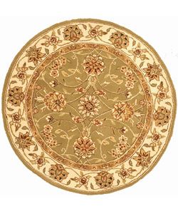 Handmade Isfahan Sage/ Ivory Wool And Silk Rug (6 Round) (GreenPattern OrientalMeasures 0.5 inch thickTip We recommend the use of a non skid pad to keep the rug in place on smooth surfaces.  Professional cleaning is recommended.All rug sizes are approxi