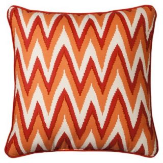 Threshold Embroidered Chevron Toss Pillow   Red/Orange (18x18)