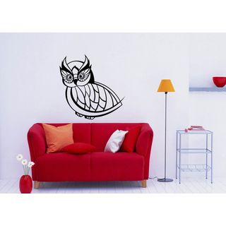 Owl Interior Vinyl Wall Decal (Glossy blackIncludes One (1) wall decalEasy to applyDimensions 25 inches wide x 35 inches long )