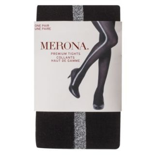 Merona Womens Premium Patterned Shine Tights   Black Tie S/M