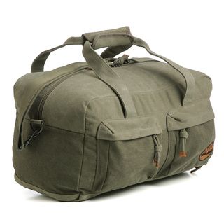 Timberland Mt. Carrigan Carry On Duffel Bag (Olive/brownDimensions 10 inches high x 19 inches wide x 11.5 inches deepWeight 3 poundsHandle Two (2) carry handlesStrap measurements 34 inch long removable, adjustable shoulder strapCompartments Two (2) f
