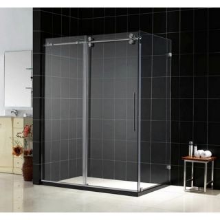 Dreamline SHEN6036601207 Enigma Shower Enclosure with Sliding Front Door, 36 x 56 1/2 60 1/2 x 79 Brushed Stainless Steel