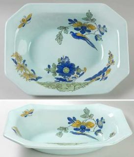 Adams China Blue Parrot (Celadon) 10 Oval Vegetable Bowl, Fine China Dinnerware