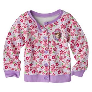 Disney Sofia the First Toddler Girls Floral Buttondown Cardigan   Pink 5T
