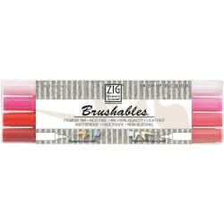 Zig Memory System Brushables Dual tip Red Marker (RedFour coordinating Brushables markersIdeal for creating brush layering effectsDual brush tipsInk is photo safe Acid freeLightfastConforms to ASTM D4236 Imported )