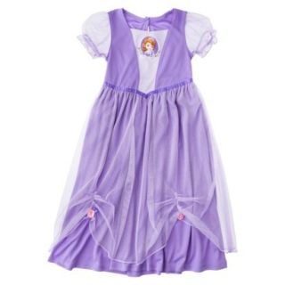Disney Sofia the First Toddler Girls Short Sleeve Nightgown   Purple 2T