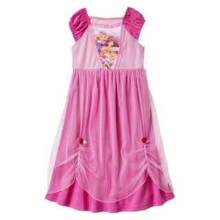 Disney Princess Toddler Girls Short Sleeve Nightgown   Pink 3T