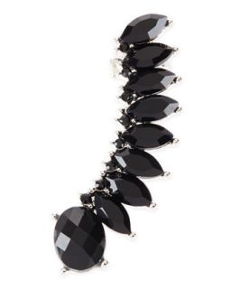 Crystal Ear Jacket Cuff Earring, Silver/Black   Jules Smith