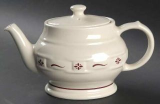 Longaberger Woven Traditions Traditional Red Teapot & Lid, Fine China Dinnerware