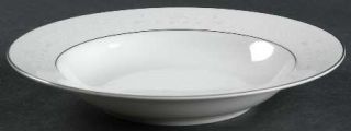 Sango Florence Rim Soup Bowl, Fine China Dinnerware   White,Gray Scrolls, Smooth