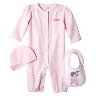 Just One YouMade by Carters Newborn Girls 3 Piece Converta Gown Set   Pink 3 M