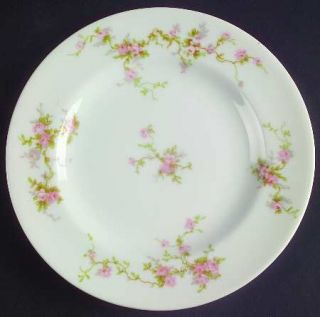 Haviland Pink Spray Bread & Butter Plate, Fine China Dinnerware   Theo,Smooth,Pi