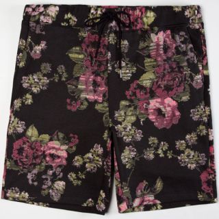 Pixelated Floral Print Mens Fleece Shorts Multi In Sizes Large, Small, X