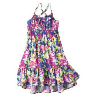 Cherokee Infant Toddler Girls High Low Patterned Maxi Dress   Indigo 5T