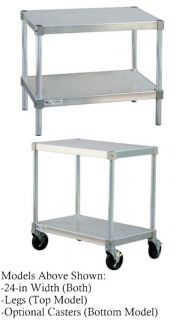 New Age Stationary Equipment Stand w/ 400 lb Capacity & 2 Shelves, 36x42x15 in, Aluminum