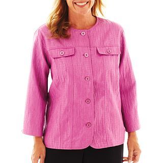 Alfred Dunner Sweet Temptations Textured Jacket   Plus, Rspbery, Womens