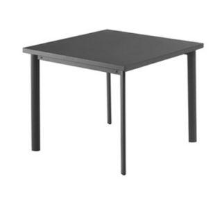EmuAmericas 40 in Square Table w/ Solid Steel Top, Tubular Steel Legs, Iron