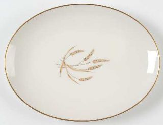 Noritake Harveston 12 Oval Serving Platter, Fine China Dinnerware   Gold Wheat