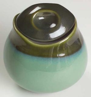 Sango Nova Green Sugar Bowl & Lid, Fine China Dinnerware   Stoneware, Green Spec