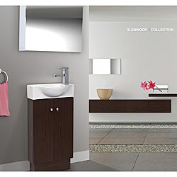 Glenwood 17 Inch Wood Wenge/ White Bathroom Vanity